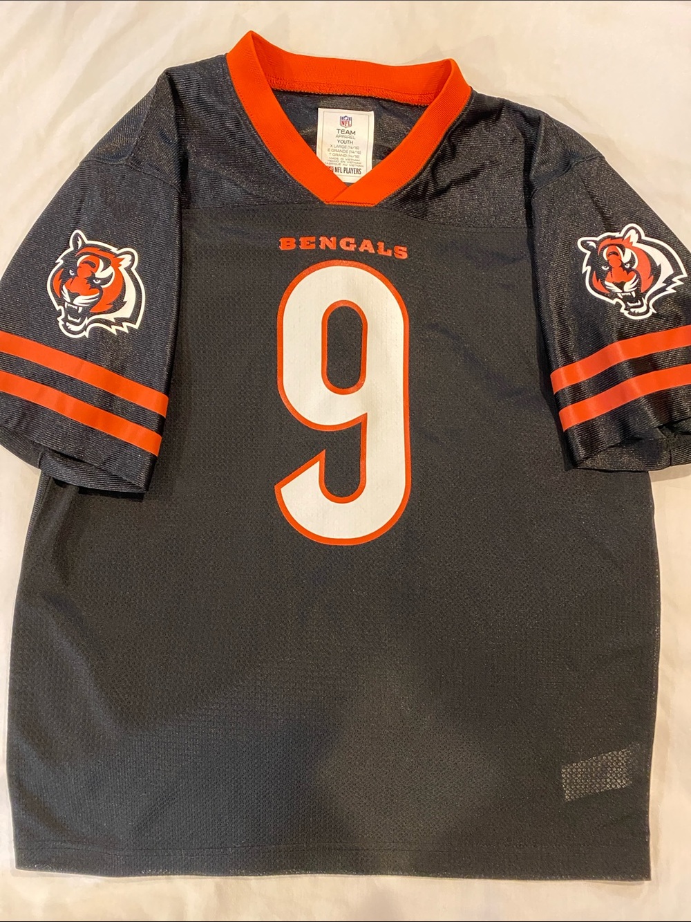 Cincinnati Bengals Kids #9 Black & Orange Jersey
